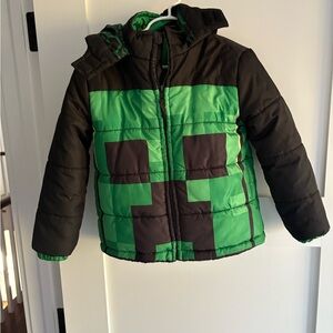 Minecraft Green and Black Hooded Jacket
